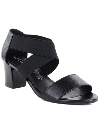 Dámské páskové sandály se sloupkem černé Jezzi RMR1954-27