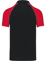 Kariban K 226 Baseballové piqué polo 20.K226 black/light grey/red