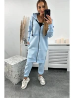 Zateplená souprava s dlouhou mikinou modrá