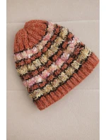 Dámská zimní čepice s barevným vláknem a elastickým stahováním K352 rudá