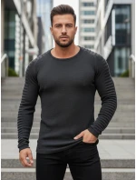 Pánský svetr přes hlavu antracitový WX1604