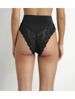 Dámská krajková tanga s vysokým pasem DIM DELICATE THONG - DIM - černá Dámská krajková tanga s vysokým pasem DIM DELICATE THONG - DIM - černá
