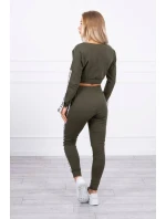 Sada s ozdobnými khaki stuhami