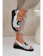 Dámské sandály na klínu stříbrné Isnnoria