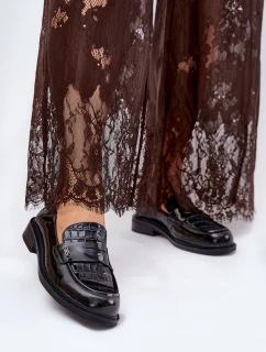 Lakované Kožené Mokasíny Dámské Vinceza 91125 Černé