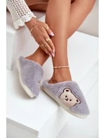Dámské Chlupaté Pantofle S Medvídkem Šedé Fiorinella Dámské Chlupaté Pantofle S Medvídkem Šedé Fiorinella