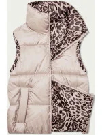 Perleťově růžovo-panteří oboustranná krátká vesta S'West (B8346-51)