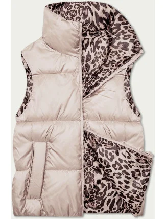 Perleťově růžovo-panteří oboustranná krátká vesta S'West (B8346-51)