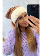 Dámská čepice Feba K330 ecru+red