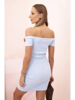 Dámská bavlněná španělská sukýnka s krátkým rukávem modrá