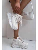 Dámské tenisky přírodní kůže GOE SS2N4037 Ztemnělá bílá