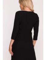 S425 Šaty s volánkem - černé