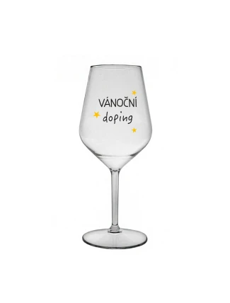 VÁNOČNÍ DOPING - čirá nerozbitná sklenice na víno 470 ml VÁNOČNÍ DOPING - čirá nerozbitná sklenice na víno 470 ml
