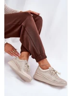 Dámské Kožené Sportovní Tenisky Zlaté Brumia