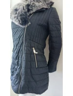 Dámská zimní bunda s kožíškem LD-5520 černá - Goodlooking