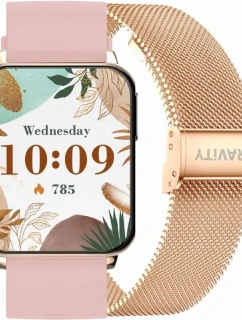 Chytré hodinky Gravity Rose Gold Pink 2 Stripes GT17-1