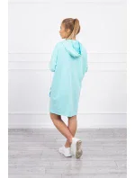 Šaty s kapucí mátové