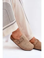 Dámské nazouváky a na platformě s přezkou khaki Selio Dámské nazouváky a na platformě s přezkou khaki Selio