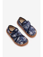 Dětské domácí boty pro kluky na suchý zip Barefoot Froddo G1700438-6 tmavě modré