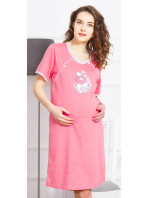 Dámská noční košile mateřská s krátkým rukávem Štěně na měsíci