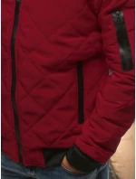 Pánská prošívaná bunda bomber vínová TX2209