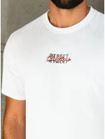 Pánské bílé tričko s potiskem FashionStreet RX5421