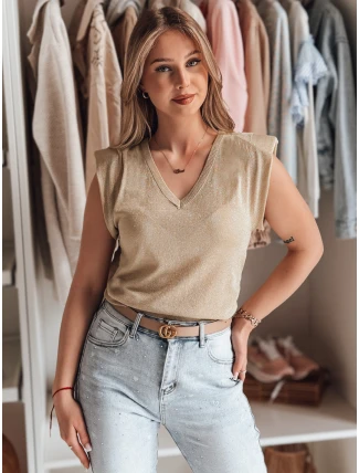 Dámská halenka krátká SELFINA zlatá FashionStreet MY2436