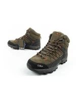 CMP Rigel pánské trekové boty kožené odolné nepromokavé kotníkové boty olivově zelené