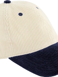 Beechfield B 690 6 panelová kšiltovka "Contrast Corduroy" 53.0690 natural/navy