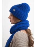 Dámská souprava čepice a dlouhý šál z měkké příze chabrová Dámská souprava čepice a dlouhý šál z měkké příze chabrová