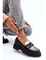 Dámské kůže Loafersy na plochém podpatku černé Elkiza Dámské kůže Loafersy na plochém podpatku černé Elkiza