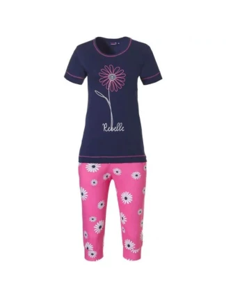 Dámské pyžamo 21231-400-2 tm. modrá-růžová - Rebelle Dámské pyžamo 21231-400-2 tm. modrá-růžová - Rebelle