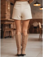 Dámské semišové kovbojské boty béžové FashionStreet ZY1203 Dámské semišové kovbojské boty béžové FashionStreet ZY1203