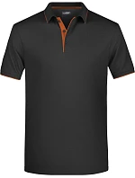 Daiber JN 728 Pánské piqué polo s kontrastní légou 02.0728 black/orange