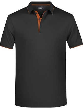 Daiber JN 728 Pánské piqué polo s kontrastní légou 02.0728 black/orange