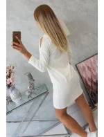 Rukojeť se šaty s potiskem v barvě ecru