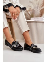 Lakovane Dámské Mokasíny S Mašlí Černé S.Barski HY42-331A