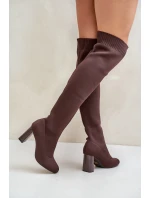 Kozáky Se Záplavou Po Kolena Na Podpatku Tmavě Zelené Esanira