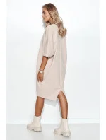 Denní šaty M708 béžové - Makadamia