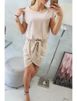 Šaty 8980 s prokladem dole béžové - Kesi Šaty 8980 s prokladem dole béžové - Kesi