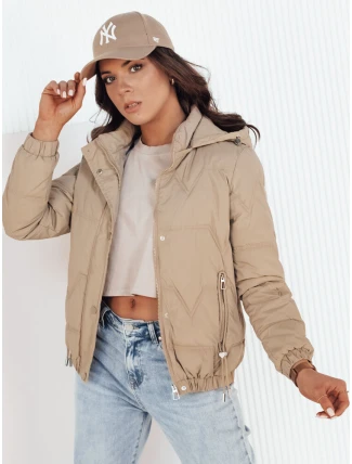 Dámská přechodná prošívaná bunda ZERNI beige FashionStreet TY4177 Dámská přechodná prošívaná bunda ZERNI beige FashionStreet TY4177