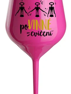 POVINNÉ CVIČENÍ - růžová nerozbitná sklenice na víno 470 ml
