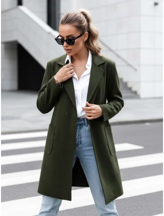 Dámský oversize dlouhý olivový kabát LINNORE FashionStreet NY0704 Dámský oversize dlouhý olivový kabát LINNORE FashionStreet NY0704