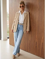 Dámská béžová kordová bunda FashionStreet PY0158 Dámská béžová kordová bunda FashionStreet PY0158