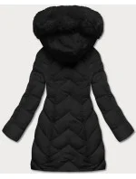 Černá dámská zimní bunda s kapucí (2m-21308) Černá dámská zimní bunda s kapucí (2m-21308)
