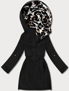 Kurtka z ozdobnym wykończeniem Goodlookin czarna-panterka (B8521-1)