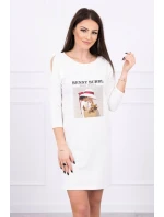 Šaty s potiskem košíku ecru Šaty s potiskem košíku ecru