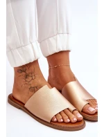 Dámské kožené žabky zlato Amite