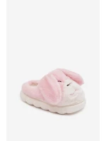 Dětské koženkové pantofle králíčci růžové Farnise