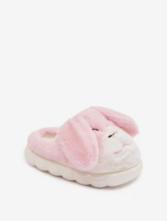 Dětské koženkové pantofle králíčci růžové Farnise